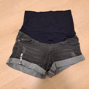 Hofish Grey Black Distressed Over The Belly Shorts Size Small